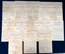 Football programmes, Reading homes 1945/46, 13 programmes, single sheets & four page issues
