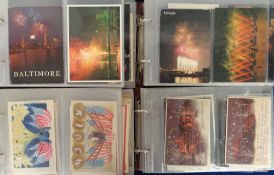 Postcards, Fireworks, an unusual selection of over 600 mixed age cards in 4 albums of firework