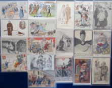 Postcards, a selection of 18 satirical political cartoons, mostly related to the British/French