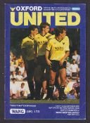 Football programme, Oxford Utd v Manchester Utd, 8th Nov 1986, Alex Ferguson's First game as