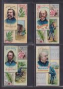 Cigarette cards, USA, Duke's, Histories of Generals, 'X' size, 4 cards, A.E. Burnside, Benj. F.