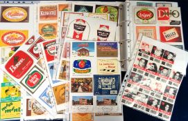 Beer labels, a collection of approx. 700 modern French & Belgian labels, all hinge mounted on