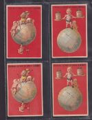 Trade cards, Liebig, S143 Children on Globes (Red background) (set 6 cards plus 2 back