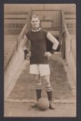 Billy Walker, Aston Villa, Record goal scorer, black & white postcard showing Walker in Villa kit