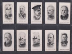 Cigarette cards, Taddy, Admirals & Generals - The War (South Africa) (set, 25 cards plus 18
