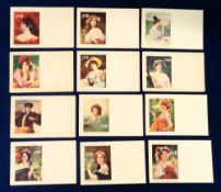 Tobacco advertising, Job, twelve artist drawn 'Calendrier' postcards, all illustrated by Gervais