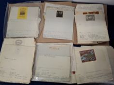 Tobacco Ephemera, Large collection of pages of Tobacco Firms historical annotation notes, covering