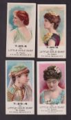Cigarette cards, USA, R.G. Sullivan, Actresses, 'L' size (without inscription), four cards, Del