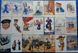 Postcards, Naval Comic, a naval comic collection of approx. 40 cards. Artists include Hilton,