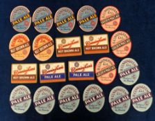 Beer labels, B. Cunningham Ltd, Warrington, selection of six different labels with duplicates for