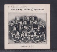 Cigarette card, D & J MacDonald, Cricket & Football Teams, 'L' size, Swinton R.F.C. (small scuff