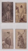Cigarette cards, India, Star Tobacco Co, Beauties, sepia, 'Nautch Girl' back in red, 4 cards, all