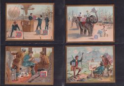 Trade cards, Huntley & Palmers, Biscuits with Travellers, 'P' size (set, 6 cards) (vg) (6)