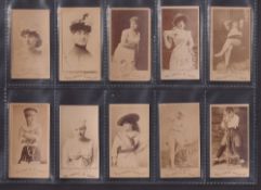 Cigarette cards, USA, H. Ellis & Co, Photographic Cards, Actresses, 10 different cards (some with