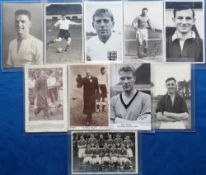 Postcards, Football, a selection of 10 cards and postcard size photographs. Players include Dennis