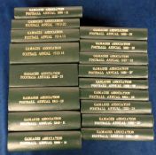 Gamages Association Football Annuals, a complete set of 17 original annuals, with dates ranging
