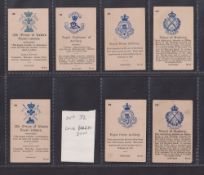 Cigarette cards, Ogden's, Army Crests & Mottos, a collection of 60 variation or error cards, some in