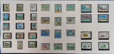 Stamps, British Indian Territory, unmounted mint on leaves, 1968-1976, inc. Seychelles overprint