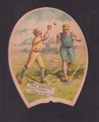 Trade issues, USA, Baseball, two large, shaped, advertising cards with baseball images, one for