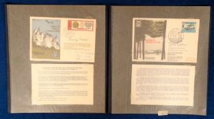 Militaria, Flown Covers, RAF Escaping Society, 1 signed by Airey Neave (Colditz) and 1 signed by