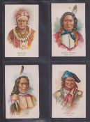 Cigarette cards, USA Monarch Tobacco Co, American Indian Chiefs (set of the 4 known cards,