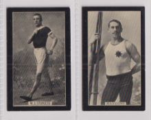 Cigarette cards, Smith's, Champions of Sport (Red Back) two cards, both 'Glasgow Mixture' backs,