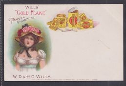Cigarette card, Will's Advertising Postcard, with ITC Clause, type card 'Gold Flake' with Head and