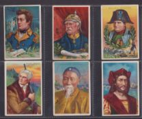 Cigarette cards, USA, ATC, Heroes of History (Royal Bengal Little Cigars backs), 'L' size (45/50,