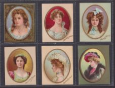 Cigarette cards, USA, ATC, Actresses, 'Between The Acts'. 'L' size (Oval Beaded Frame) (24/25,