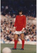 Football autograph, George Best, Manchester Utd, colour image showing George Best standing on