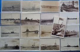 Postcards, Naval, a submarine RP selection of 17 cards, inc. Oberon (3 different), UC5 (German), M3,