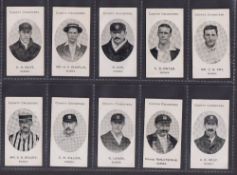 Cigarette cards, Taddy, County Cricketers, Sussex (set, 15 cards) inc. C.B. Fry and Prince