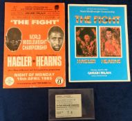 Boxing programmes & ticket, Marvin Hagler v Thomas Hearns, 15 April 1985 at Caesars Palace, sold