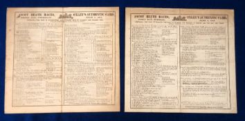 Horseracing, Royal Ascot, 2 large size single card racecards, one for 5 June 1851 featuring the St