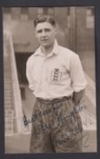 Eric Houghton, Aston Villa, black & white postcard size photo, Wilkes & Son stamp to back, showing