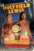 Boxing posters, Lennox Lewis v Evander Holyfield, two large colour posters advertising pay-per-