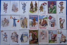 Postcards, Military comic, a mainly WW1 comic selection of approx. 69 cards and 39 Bamforth song