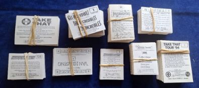 Trade stickers, Over 1000 stickers from 8 series, mainly Panini issues part sets, Take That tour '94