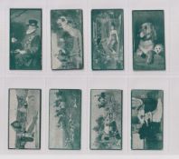 Cigarette cards, H.C. Lloyd & Son Ltd, Academy Gems (Green Fronts, multi-backed), 8 cards all with