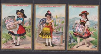 Trade cards, Liebig, three Belgian edition sets, Children in National Costume, ref S231, Famous