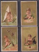 Trade cards, Liebig, S28, Cherubs IV (set 12 cards) French language (6 cards gd, 5 cards toning /