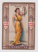 Cigarette card, Salmon & Gluckstein, Advertisement Card (Snake Charmer), 'X' size, type card (