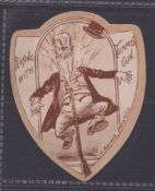 Trade card, Baines Shaped Shield, Military Themed type card, 'Playing With Tommy's Gun' (slight
