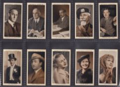Cigarette cards, Mitchell, A Gallery of 1935 (set 50 cards) including Walt Disney, Joe Louis etc (