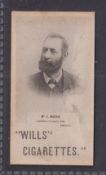 Cigarette card, Wills, South African Personalities type card 'Mr C Marais', Scroll back inscribed '