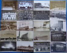 Postcards, Hampshire, a Portsmouth area and naval shipping mix of approx. 40 cards, RPs include '