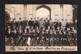 Postcard, Social History, RP, The staff of E.H. Moss Builder of Falmouth, Cornwall, (annotated to