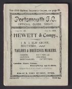 Portsmouth Football Club, Official Guide, 1910-1911, 72 page guide with numerous player portraits,