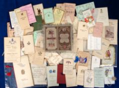 Ephemera, Dance, a selection of 80 dance cards and invitations etc. to include 1887 silk Queen's