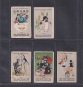 Cigarette cards, Pezaro, Song Titles Illustrated, 5 cards, 'A Little Bit of Alright', 'Everything in